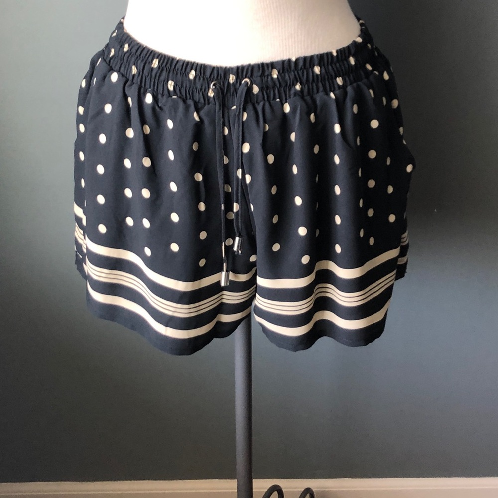 Anthropologie Elevenses Polka Dotted Line Shorts